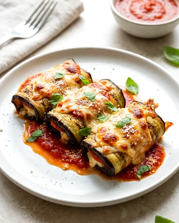 Air Fryer Eggplant Rollatini with Ricotta and Marinara