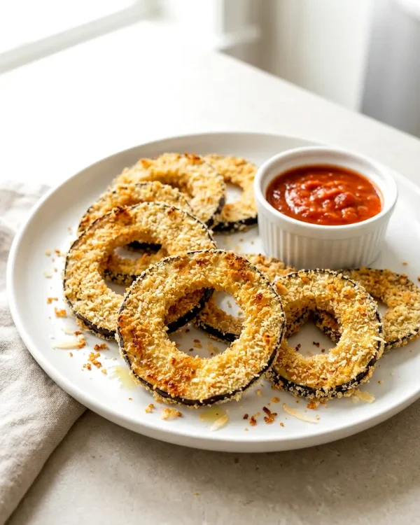 Air Fryer Eggplant Rings: Crispy Panko Parmesan, Tender Inside