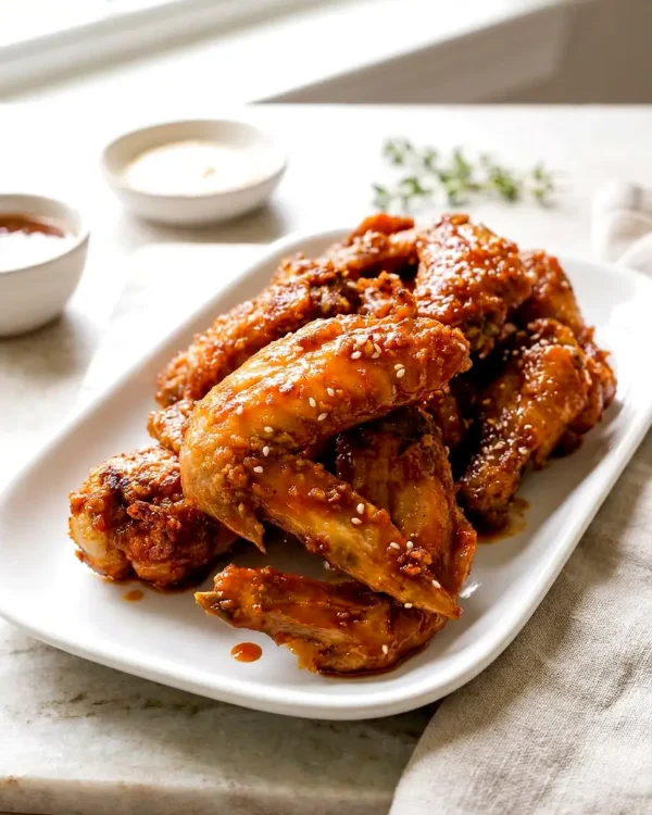 Crispy Air Fryer Honey Garlic Chicken Wings Recipe