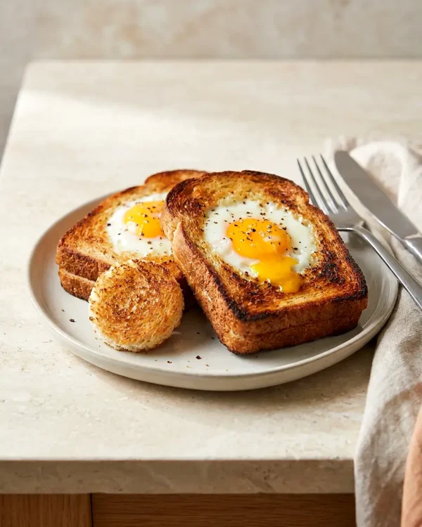 Air Fryer Egg Toast (Egg-in-a-Hole) at 340°F, 7–10 Minutes