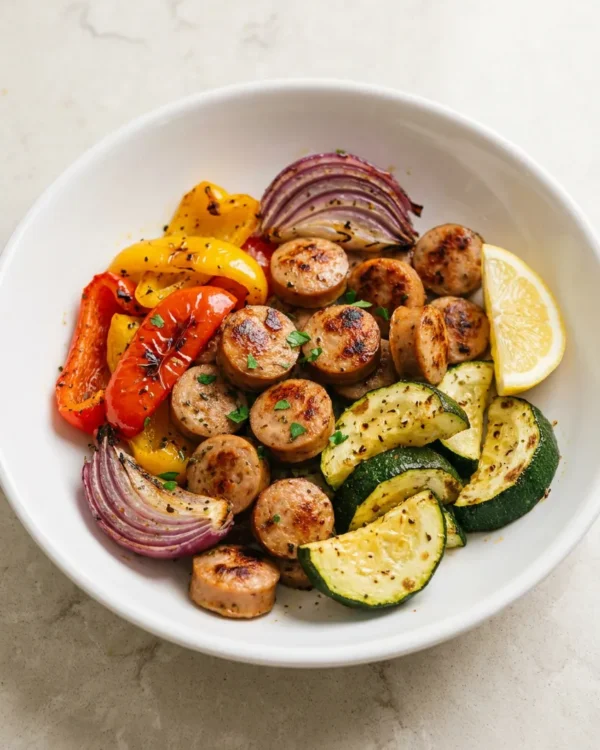 Air Fryer Chicken Sausage and Veggies (Quick Dinner)