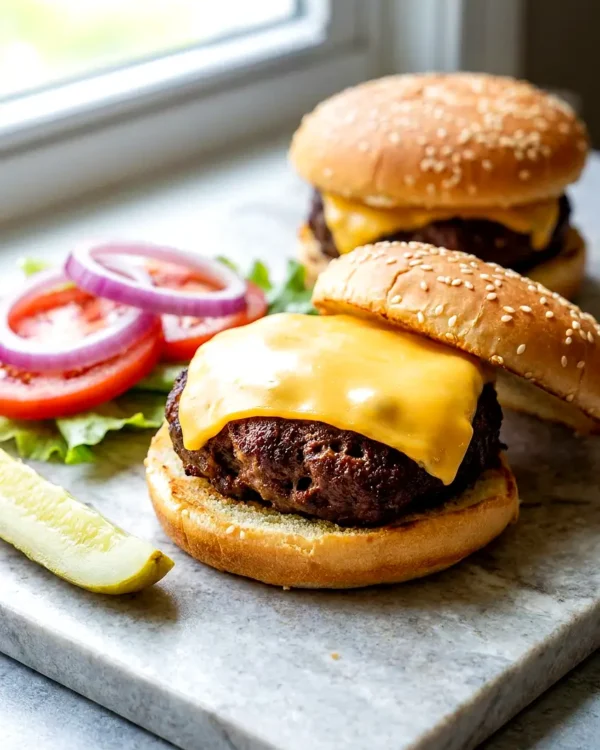 Air Fryer Cheeseburgers