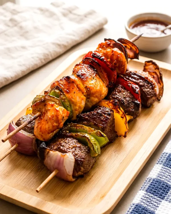 Air Fryer Kabobs with Chicken or Steak