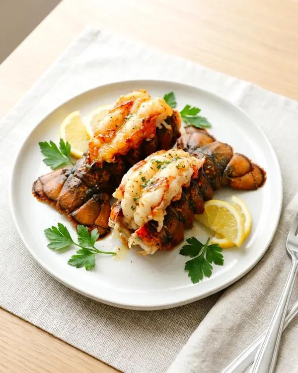 Air Fryer Lobster Tails with Garlic Herb Butter